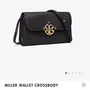 Tory Burch: Black Miller Wallet Crossbody